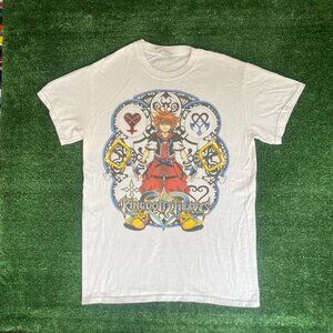 Vintage Y2K Kingdom Hearts Sora T-Shirt 2000s Boxy White S Streetwear Gamer Rare